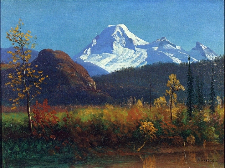 Albert Bierstadt Oil Painting Mt. Rainier from the Southwest - Click Image to Close